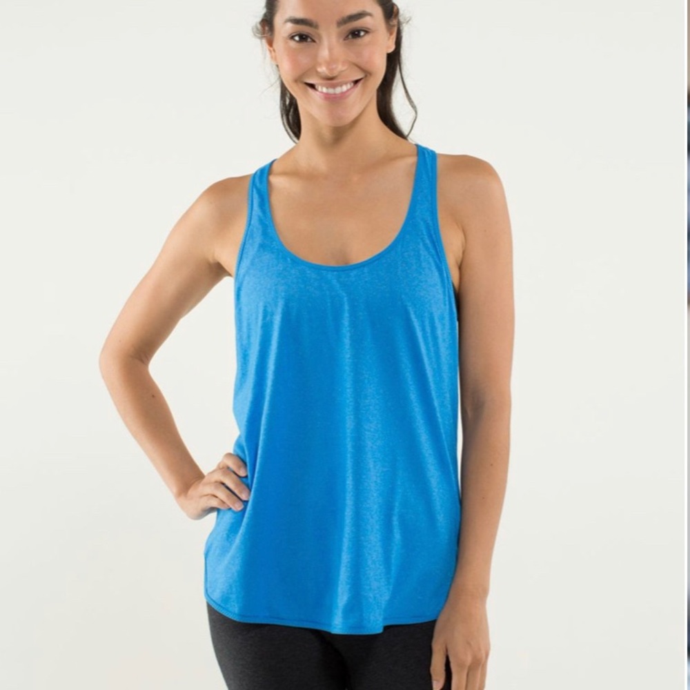 Lululemon 105 F Singlet: Blue Racerback Tank Top